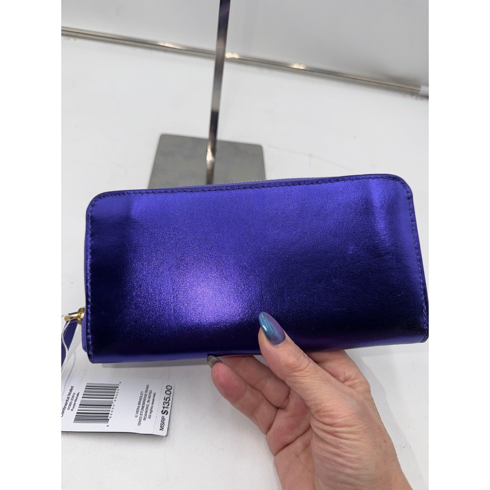 Vera Bradley Continental Wallet Purple Metallic Zip Around 51380-20614 NEW - Picture 3 of 11